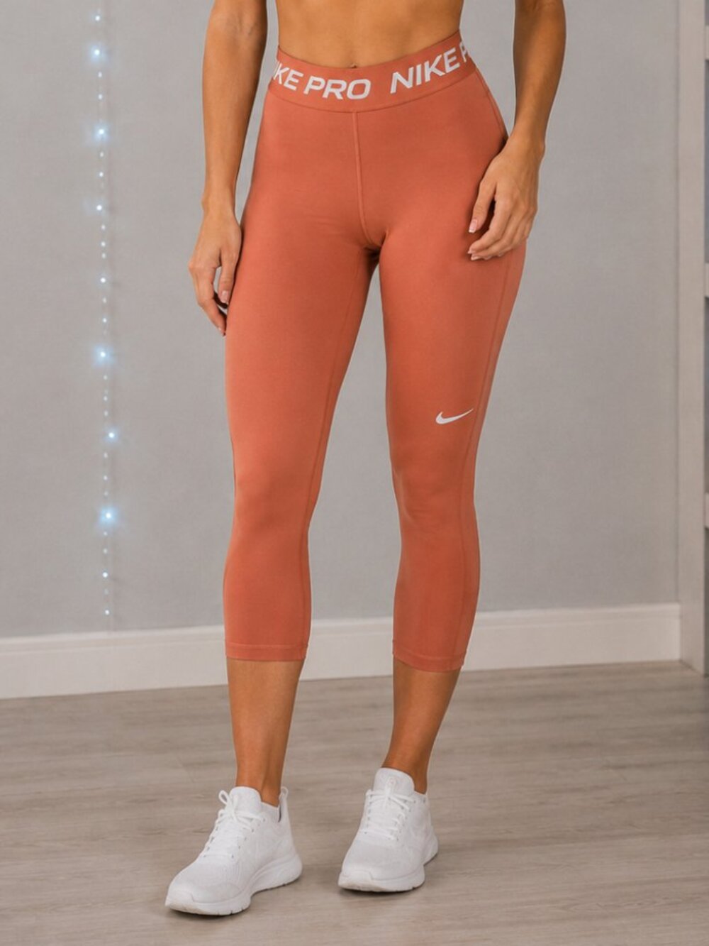 Nike Pro Dri-FIT Coral Orange Cropped Leggings Size Large